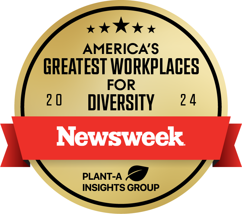 Award Logo - America's Greatest Workplaces for Diversity 2024 by Newsweek and Plant-A Insights Group