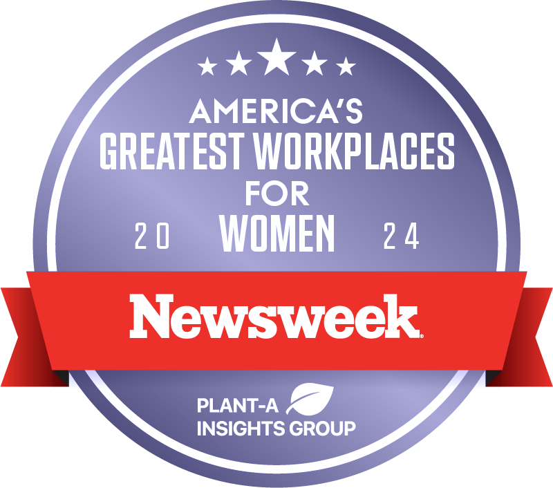 Award Logo - America's Greatest Workplaces for Women 2024 by Newsweek and Plant-A Insights Group