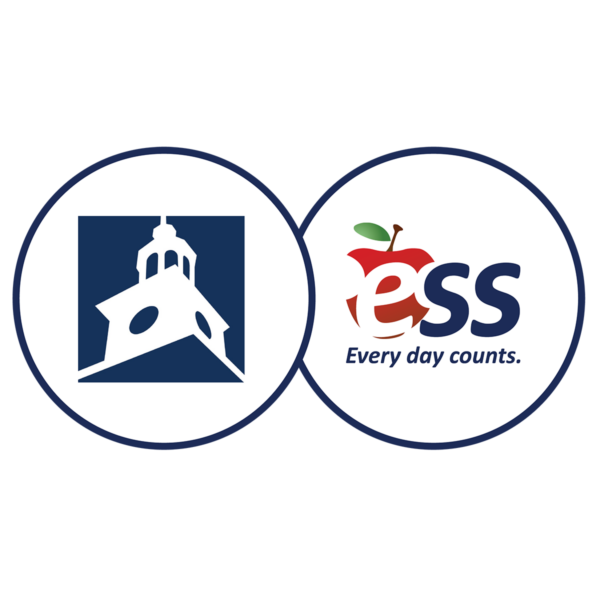The School District of Philadelphia and ESS logos in overlapping white circles with navy outlines
